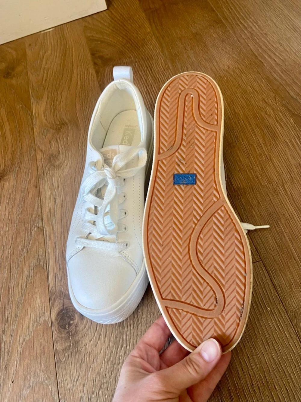 Keds White Platform Lace-Up Sneakers for Women - Picture 3 of 4
